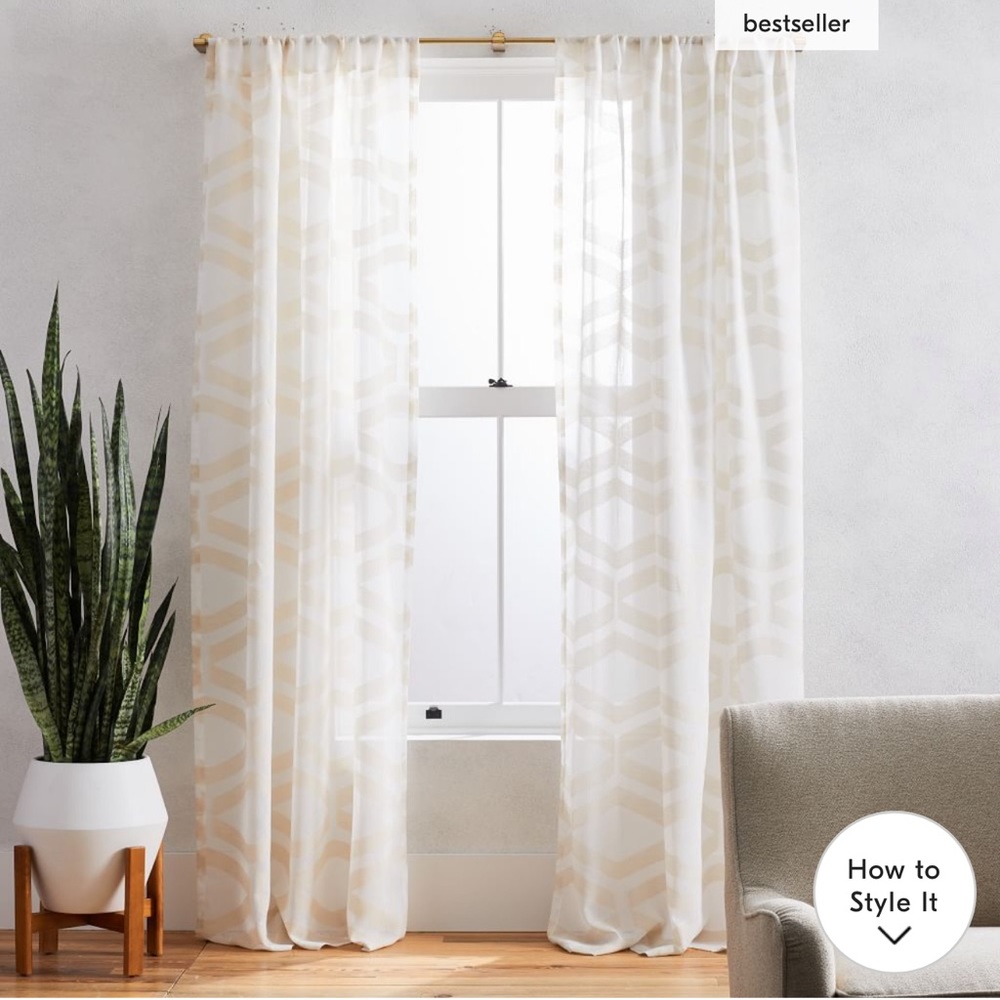 West Elm Sheer Jacquard Curtain